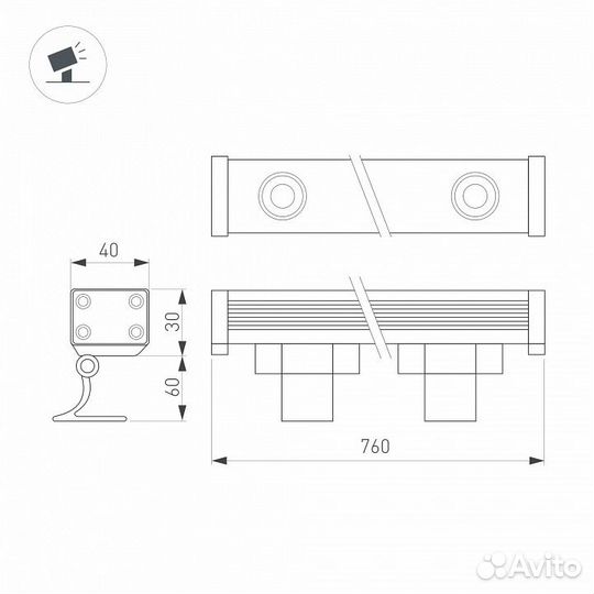 Настенный прожектор Arlight AR-line 045371