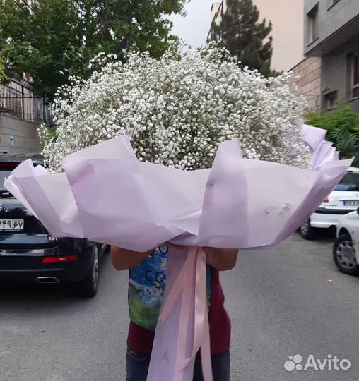 Букеты-гиганты из Гипсофилы