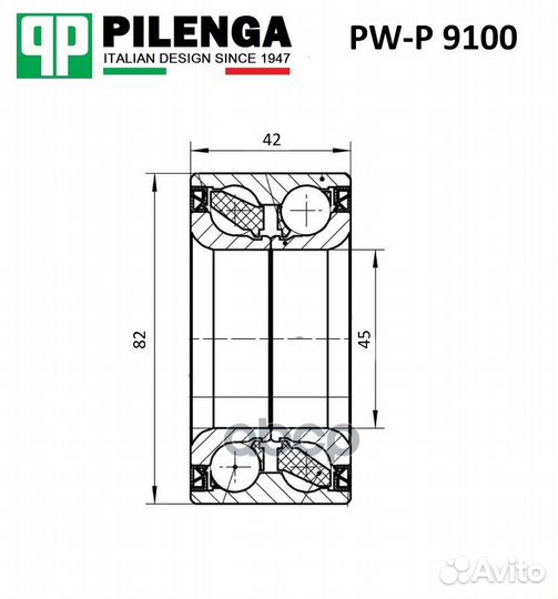 PWP9100 подшипник пер.ступ. Ford Focus/C-Max/K