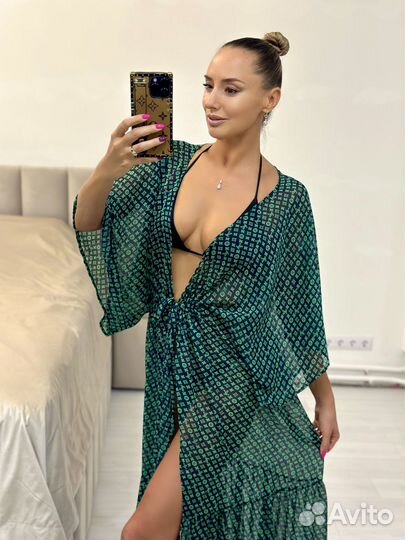 Пляжная туника накидка халатик из шифона