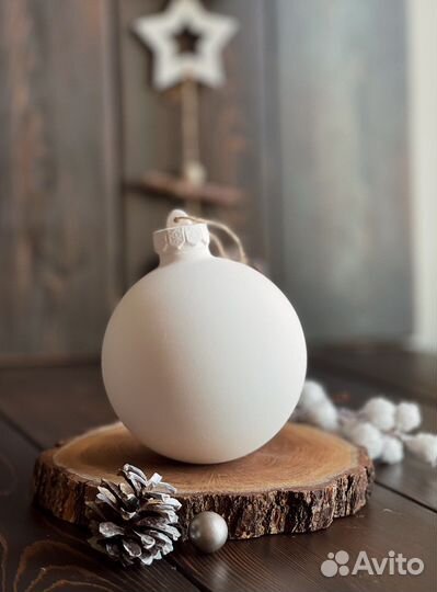 Шар фарфоровый для росписи 9 см Елочная игрушка