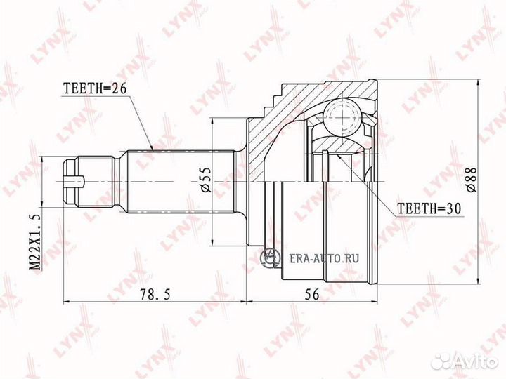 Lynxauto CO3403 ШРУС наружный перед прав/лев
