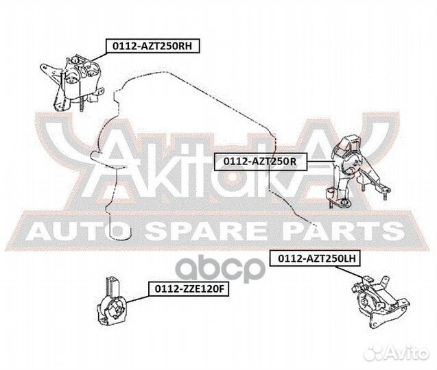 Подушка двигателя прав toyota/ avensis ADT2