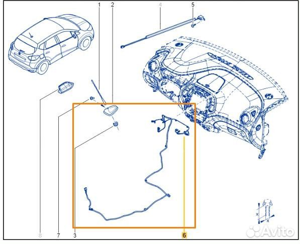 Проводка антенны Renault Kaptur F4RE410 2017