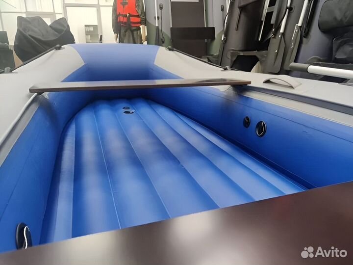 Лодка пвх Stormline Classic Air 380 серо-синяя
