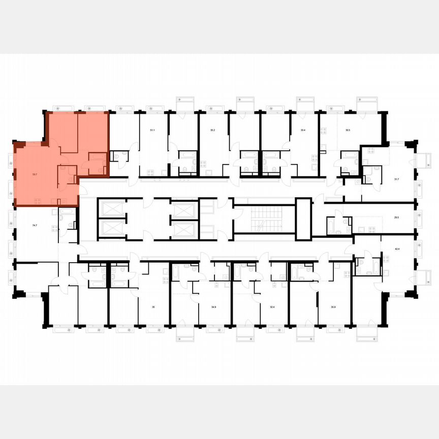 2-к. квартира, 59,7 м², 3/32 эт.