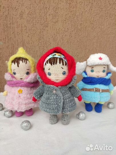 Вязаные игрушки. Кукла. Ручная работа