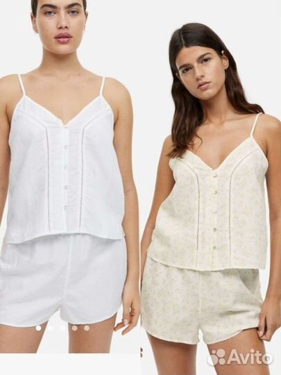 H&M пижама из смесового льна новая