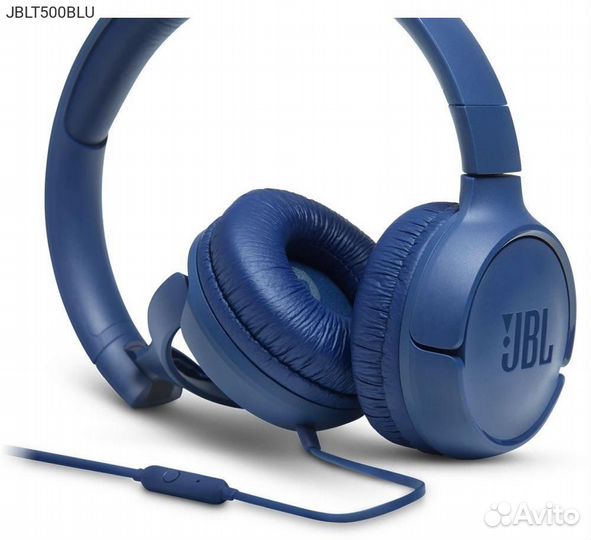 Jblt500BLU, Гарнитура JBL Tune 500 3.5 мм синий