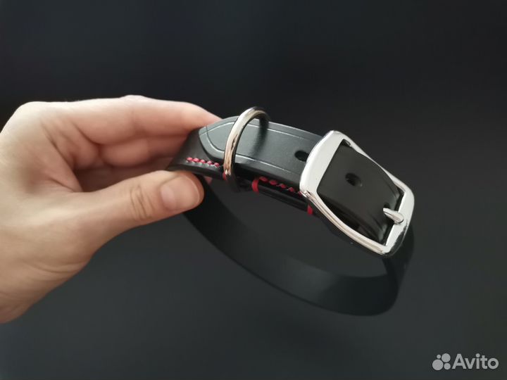 Кожаный ошейник для собак, ширина 2 см / 2.5 см