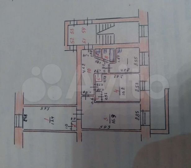3-к. квартира, 58,2 м², 1/5 эт.