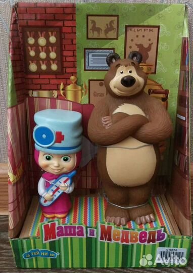 Игрушка резиновая Маша и Медведь