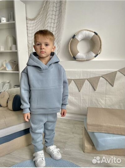 Детский теплый костюм из футера 104