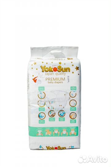 Подгузники YokoSun Premium L (9-13 кг) 54 шт