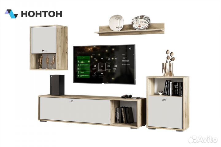 Гостиная Нанси дуб крафт серый / софт айвори