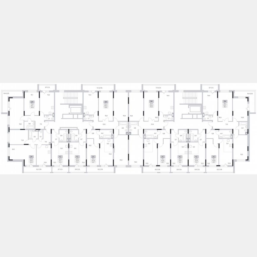 3-к. квартира, 89,6 м², 4/6 эт.