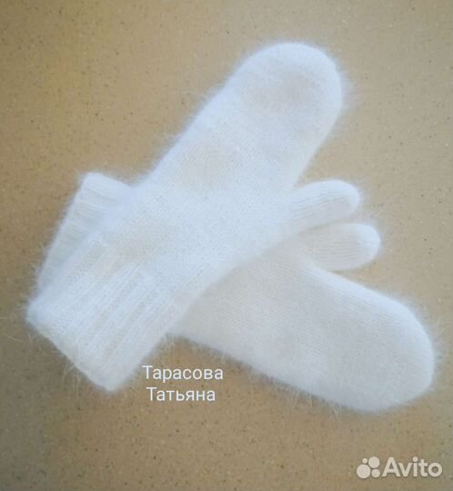 Варежки из пуха норки 2 слоя