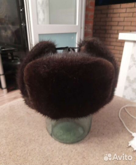 Норковая шапка мужская ушанка