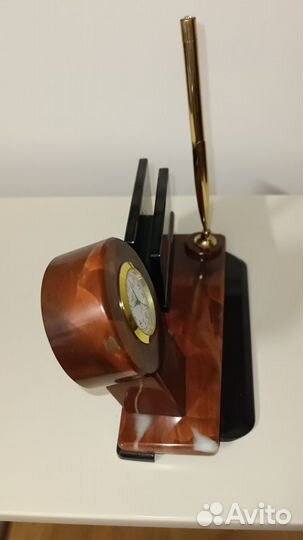 Прибор для канцелярии из натурального камня Агат