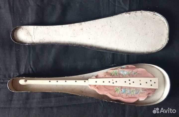 Веер, кость, шёлк, живопись, XIX-й век