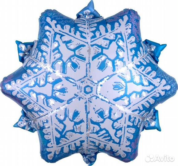 Воздушный шар Снежинка синяя