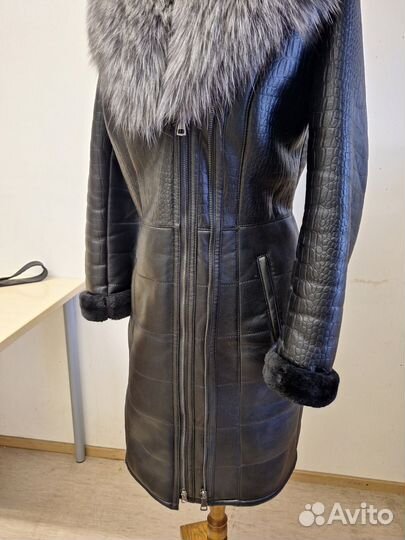 Дубленка женская из экокожи размер 44-46