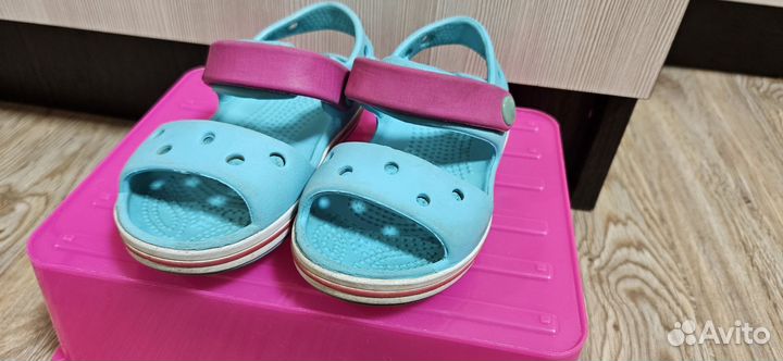 Сандали crocs c7 оригинал синие/голубые