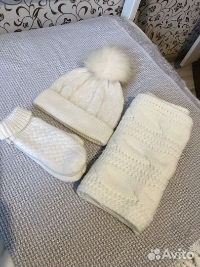 Шапка женская снуд женский варежки женские