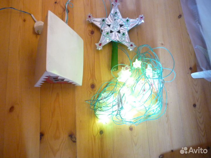 Комплект елочных гирлянд СССР с переключателем дом