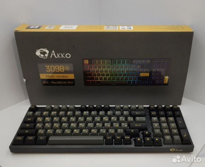 Игровая Клавиатура akko 3098B-Black&Gold 3 Modes R