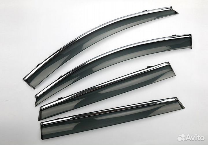 Ветровики Skoda Kodiaq (Акриловые+Нержавейка)