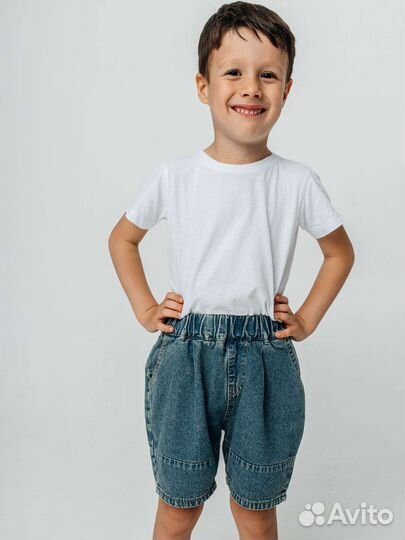 Джинсовые шорты карго для девочек и мальчиков