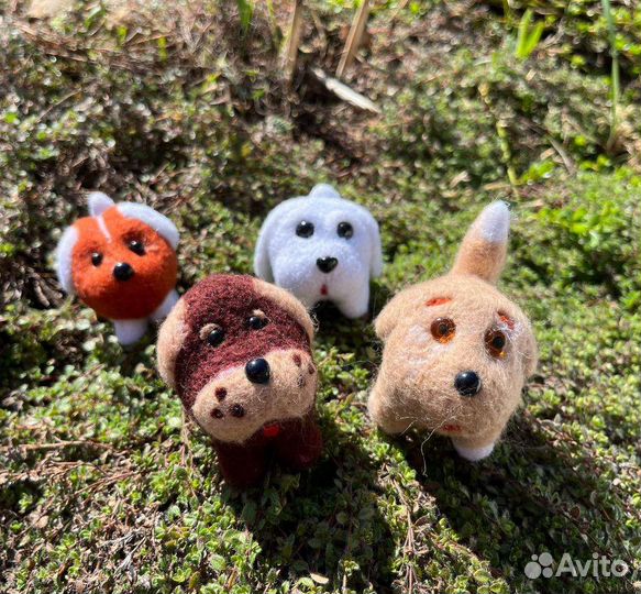 Собачки, игрушки из шерсти