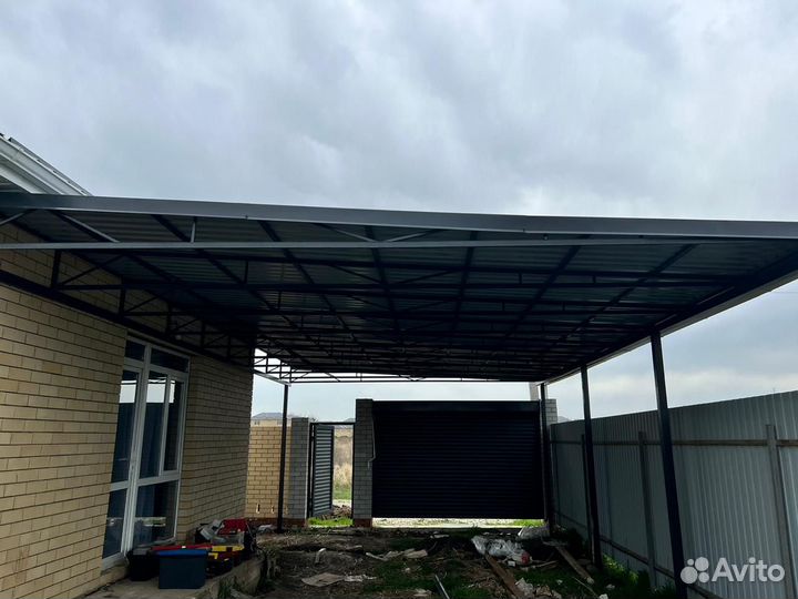 Изготовление и монтаж навесов из металла и дерева