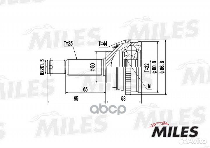 ШРУС наружный hyundai accent 1.5 99- (с ABS) (GSP
