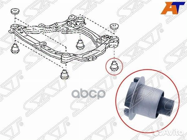 Сайлентблок подрамника задний toyota camry 06-1