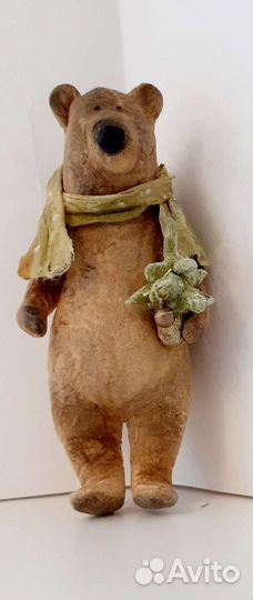Медведь Потапыч, ватная игрушка на елку