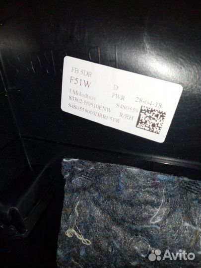 Обшивка боковой двери задняя правая Kia Rio 4