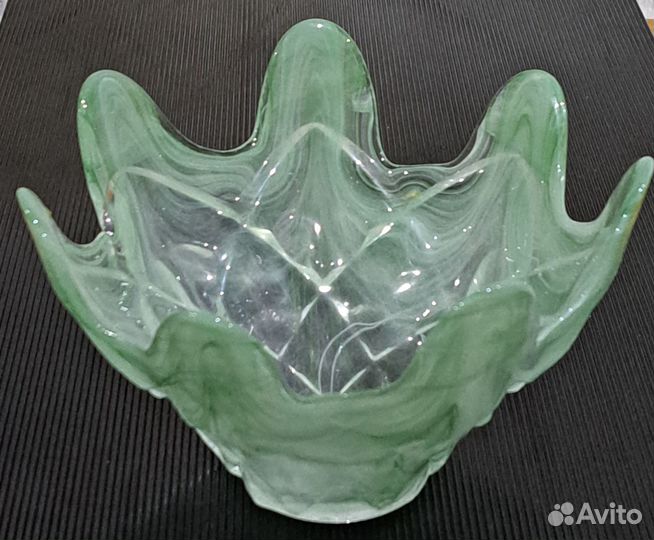 Ваза конфетница, цветное стекло