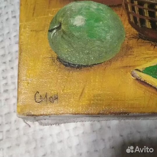 Натюрморт Чаепитие живопись Холст Подпись 2004