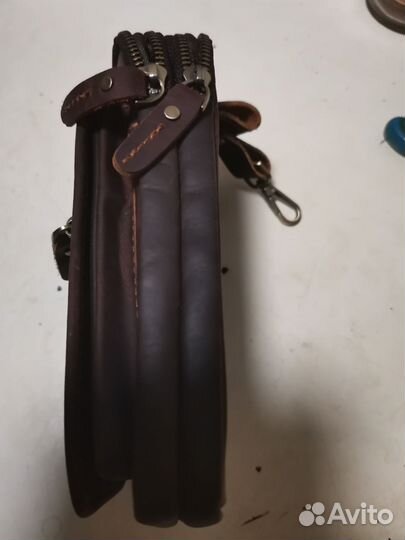 Барсетка кожаная мужская новая