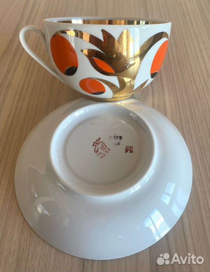 Чайная пара, фарфор, Вербилки, 1980-ые годы