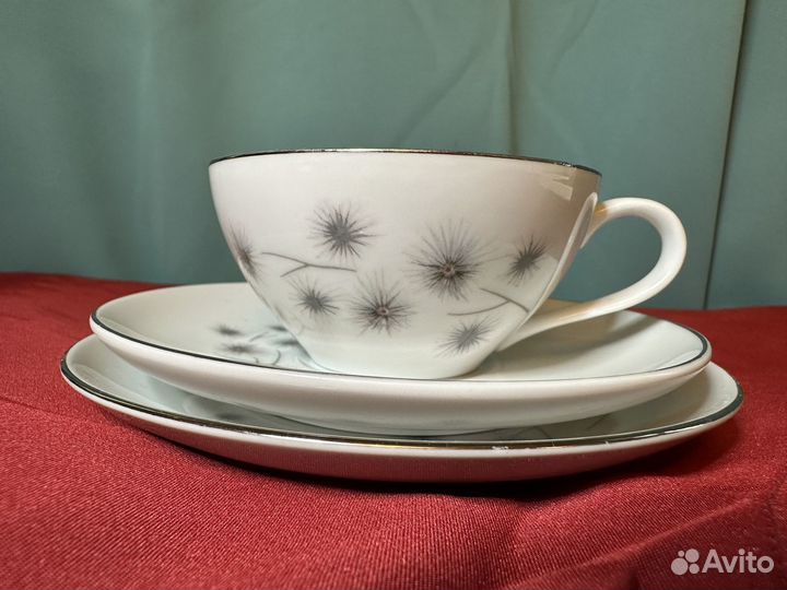 Винтажная Чайная Тройка, Фарфор, Япония 1950-е