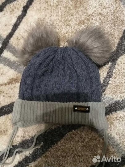 Шапка зимняя на мальчика,на 2-3 года