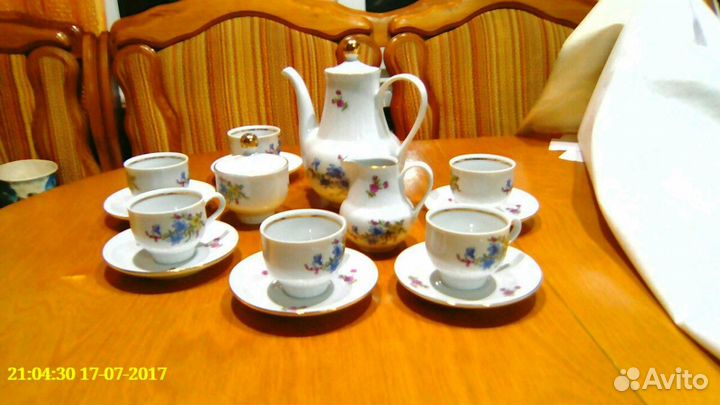 Немецкий Кофейный фарфоровый сервиз Graf hennebe