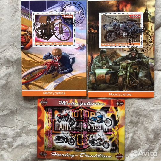 Блоки марок. мотоциклы и велосипеды мира