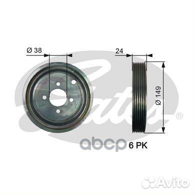 Шкив ременной коленчатого вала TVD1099 Gates