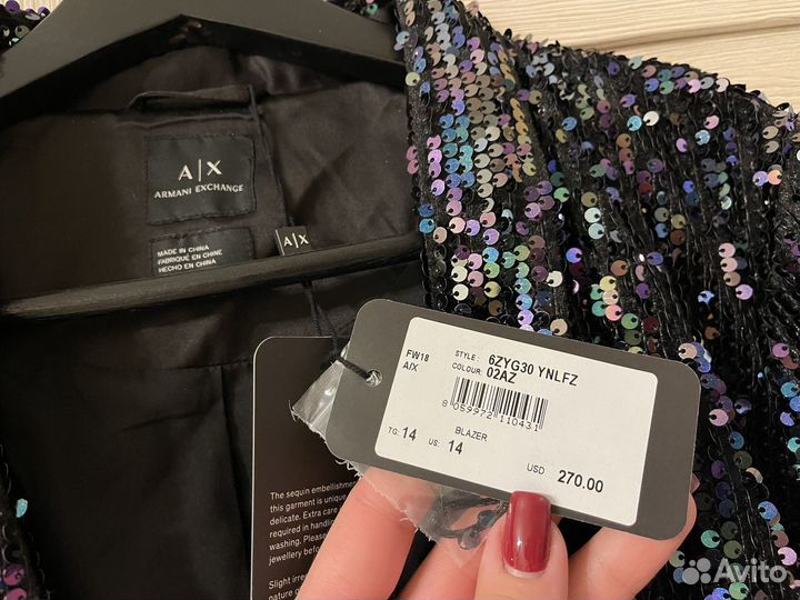 Armani exchange женский пиджак / куртка в пайетках