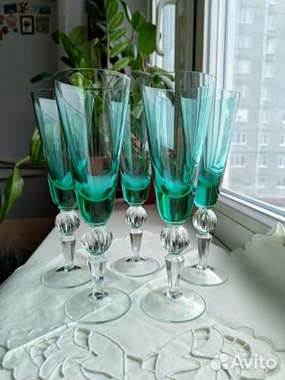 Фужеры СССР Суздаль Гусь Хрустальный 5 штук