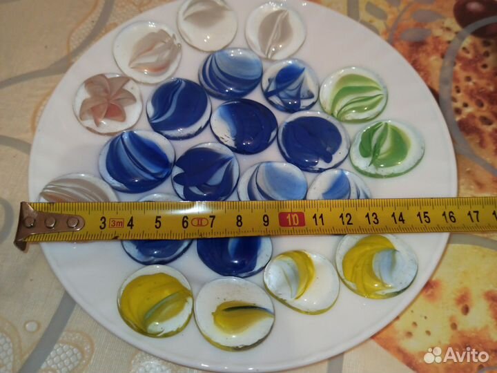 Декоративные камешки марблс 25-30 мм в цветы